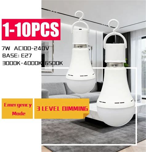 AC220V 110V LED Rechargeable Bulb Light E27 7W 1500Mah Emergency Bulb For Home Power Outdoor Camping