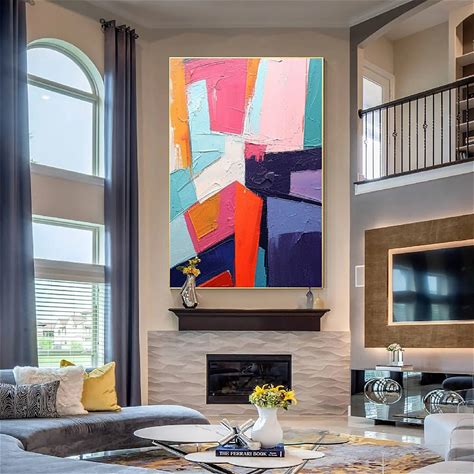Large Abstract Texture Painting Handmade Wall Art Blue Painting Hand Painted 3D Texture Painting Handmade Colorful Modern Oil Painting Minimalist Art