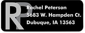 Large Personalized Return Address Labels - Monogram - 1 Set Of 60
