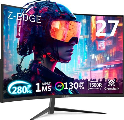 Z-Edge 27 Inch Curved Gaming Monitor, FHD 1080P 240Hz 280Hz Curved 1500R Computer Monitor, Fast MPRT 1Ms Monitor, 350Nits, 16.7m Colors, 4000:1