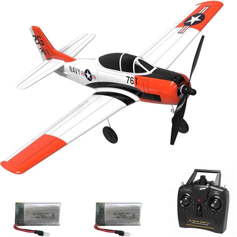 Volantexrc RC Airplane 2.4Ghz 4 Channel Remote Control,With Aileron T28 Trojan Parkflyer RC Aircraft Plane,Ready To Fly With Xpilot Stabilization