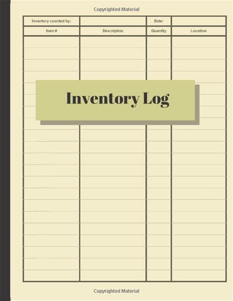 Inventory Log: Simple, Basic Inventory Management Log Book For Small Business
