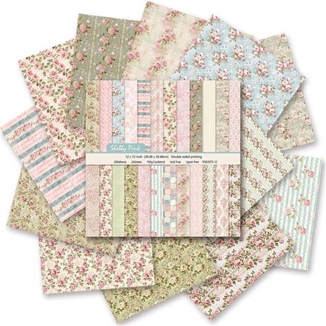 Scrapbook Paper 12X12, 24 Pages/24 Designs Double-Sided Floral Craft Sheets, Scrapbook Cardstock Decorative Patterned Paper For Card Making Journaling