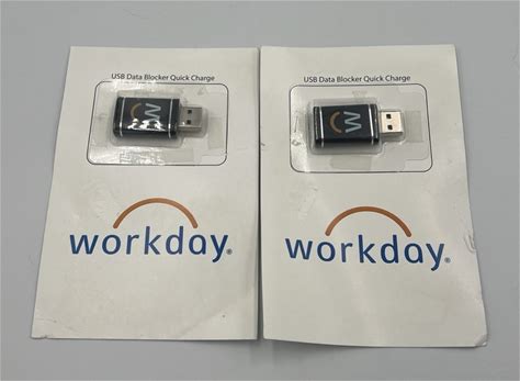 Set Of 2 Workday USB Data Blocker Quick Charges - New Sealed