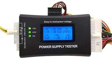 20/24 Pin ATX Computer PC Power Supply Tester For ATX/BTX/ITX/SATA/PCI-E/HDD/BYI Connectors, 1.8'' LCD Screen (Sturdy Plastic Enclosure)