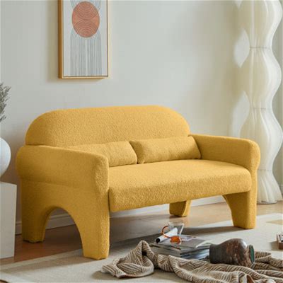 Contemporary Modern For Living Room Improvement Decoration Enhancement - 2, Foam, Built-Up Enrichment 31.58" H X 30.24" W X 55.42" D Yellow