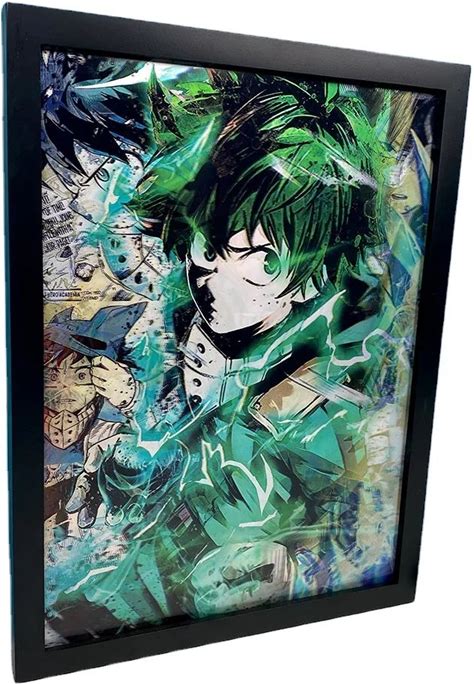 My Hero Academy Animation Gradient Poster 3D Stereoscopic Map PET Raster Painting Animation Publicity Card