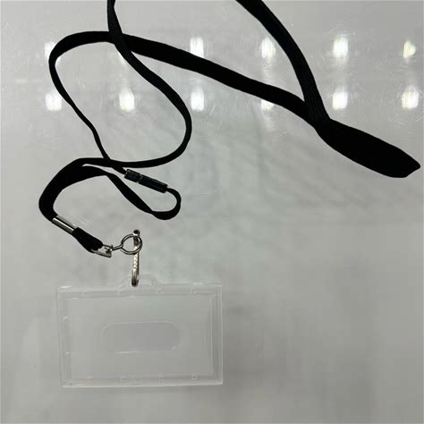 No Label Accessories | Black Lanyard With Clear Id Holder | Color: Black/White | Size: Os