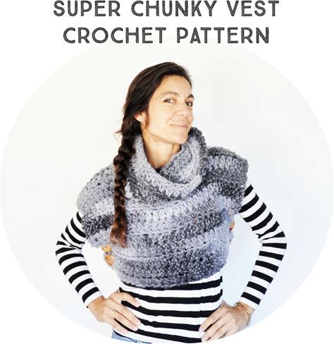 The Super Chunky Vest Crochet Pattern, Phototutorial Step By Step, For Beginners, Tutorial, Boho Poncho, Boho Vest, Wood Button, Alpaca Yarn