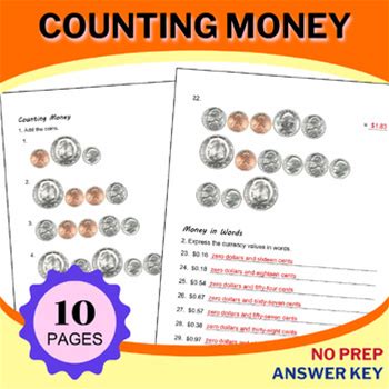 Counting Money Worksheets | Add Coins & Write Money Amounts In Words And Numeral