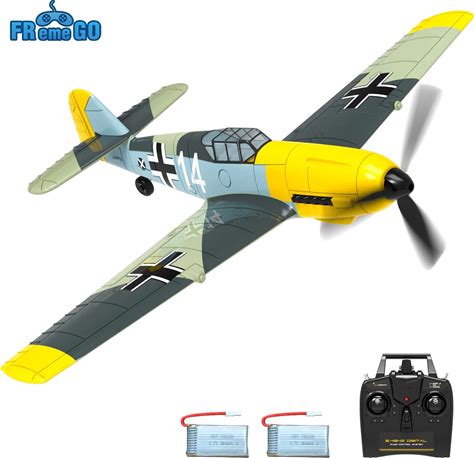 Remote Control Airplane BF109 2.4Ghz 4CH 400mm Wingspan One Key U-Turn Aerobatic RC Plane RC Warbird Gift Toys 761-11