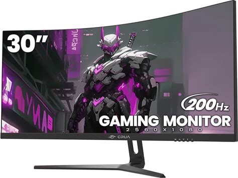 30" Curved Gaming Monitor, 144Hz(HDMI)/200Hz(DP) Ultrawide Computer Monitor, WFHD(2560 1080P) VA Screen,21:9,1500R,99% Srgb, PC Monitors Support Freesync, Support Wall Mount- Black