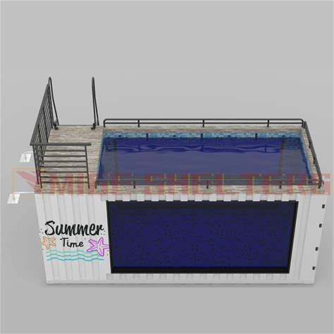 MEGE House Container Pool 20ft 40ft Shipping Container Pool Houses Outdoor Customized Prefabricated Homes