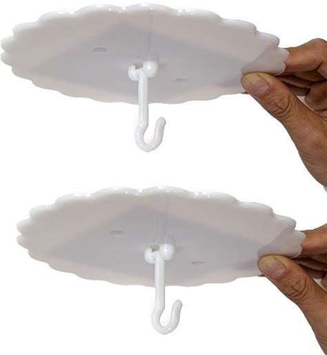Super Glue Dome Ceiling Hooks - Mosquito Net & Bed Canopy Hooks (7IN, 2Set) - Easy Install, Nail-Free