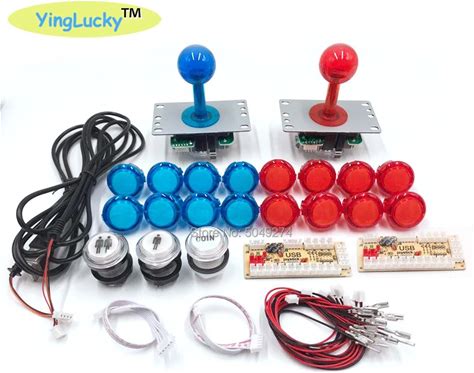 2 Players Zero Delay Arcade Joysticks DIY Kit USB Encoder To PC Arcade Sanwa Joystick + Sanwa Push