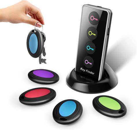 Wireless Key Finder With LED Light - Easy-To-Use Tracker For Seniors - Locate Keys, Phones, Wallets, And TV Remotes - Tracking Device Includes 4