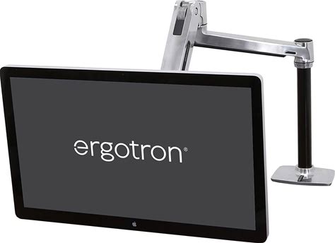 Ergotron - LX HD Sit-Stand Single Monitor Arm, VESA Desk Mount - For Monitors Up To 49 Inches, 14 To 30 Lbs - Polished Aluminum