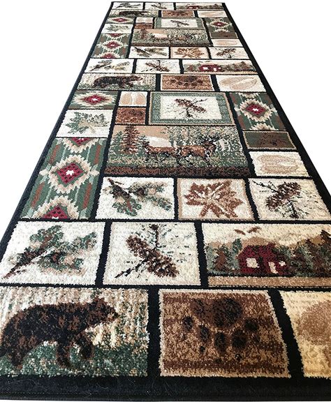 Carpet King Cabin Style Runner Area Rug Rustic Native American Western Country Bear Elk Deer Wildlife Lodge Native Design 386 (2 Feet 2 Inch X 7 Feet