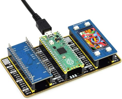 Raspberry Pi Pico Evaluation Kit (Type B) Rpi Pico With Pre-Soldered Header+1.14 Inch LCD Display+10-DOF IMU Sensor+GPIO Expander+Dual GPIO Expander