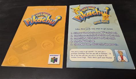 Hey You Pikachu N64 Nintendo Game Instruction Booklet & Quick Start Instructions