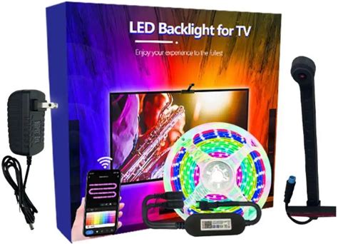 TV Reactive LED Lights RGB IC Music Sync Color Changing APP Remote Control TV LED Backlight With Camera