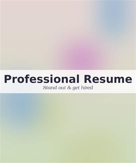 Professional Resume Template - Minimalist Editable CV For Job Applications