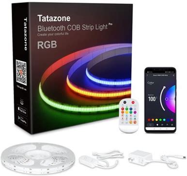 4.92ft Bluetooth Rgb Cob Led Strip Lights With Remote, Dimmable Smart