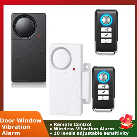 Wireless Door Window Vibration Sensor Alarm 110Db Anti-Theft Remote Control Detectors Home Security