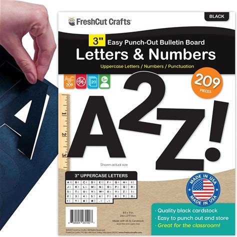 209 Pcs 3" Black Bulletin Board Letters & Numbers, Capital Letters, Numbers, ...