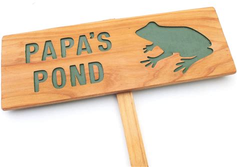 FROG Sign, Personalized Sign, Custom Marker, Your Name Here, Amphibian Marker, Pond Sign, Outdoor Marker, Yard Art, Toad Sign, Nature Sign