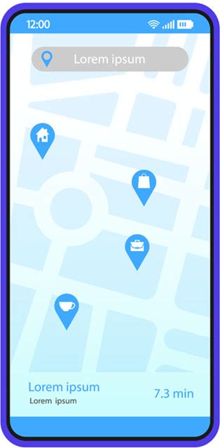 Gps Navigation App Interface By Img Visuals Icons | Creative Market
