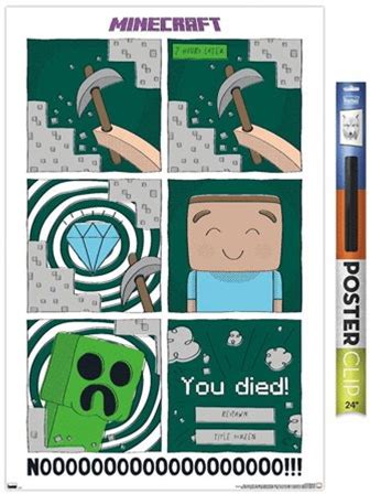 Minecraft - Simple Comic Steve Creeper Wall Poster, 22.375" X 34"