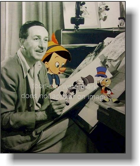 Walt Disney 8X10 Photo Drawing Table Jiminy Cricket Pinocchio NEW Color