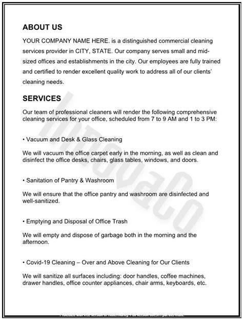 Cleaning Proposal Template, Cleaning Business Proposal Template, Cleaning Services Bid Template, Cleaning Pricing Template