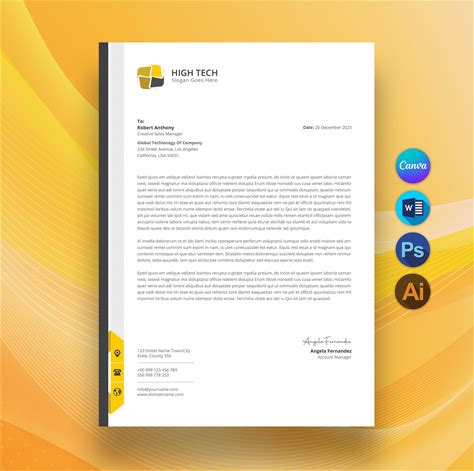 Custom Letterhead Template For Word & Canva Editable Business Letterhead DIY Company Stationery Printable Professional Letterhead Template