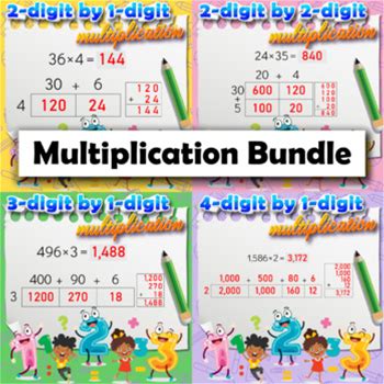 Multiplication Up To 4 Digit By 1 Digit Numbers & 2 By 2 Digit (4.NBT.5)