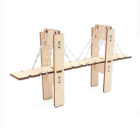 Children's School STEM Physical Science And Engineering Learning DIY Assembly Cable Stayed Bridge Wooden Bridge Model Set Kit
