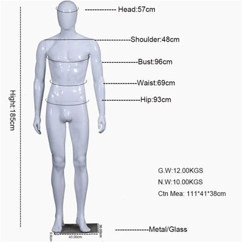 Custom Male Window Display Adults Dummy PP Mannequin Skin White