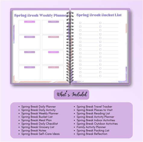 Spring Break Weekly Planner - Purple | Color: Purple/White | Size: Os