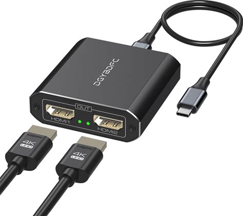 DGYBDFC USB C To Dual HDMI Adapter For 2 Monitors Dual 4K@60Hz Extended Display Type C To HDMI Splitter 1 in 2 Out For Laptops Macbook Pro Air Etc.