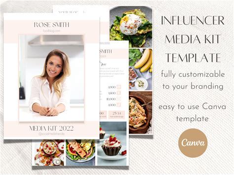 Food Blogger Media Kit Template | Influencer Media Kit Template | Media Kit Template With Rate Sheet | Editable Media Kit Template