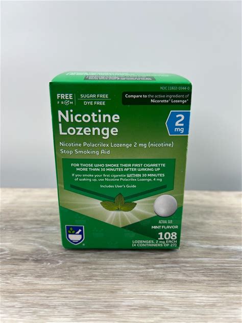Rite Aid Nicotine Lozenge Mint Flavor 2Mg 108 Pills New Sealed Box Exp 08/2026