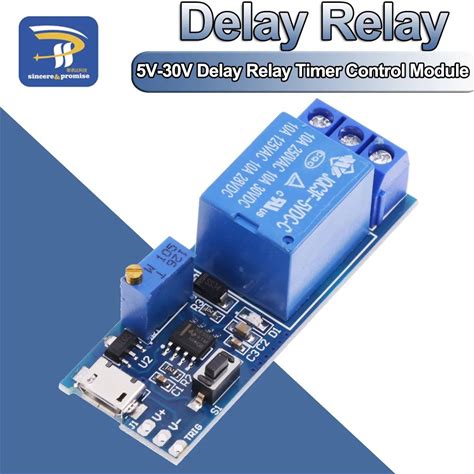 Smart Electronics 5V-30V Micro USB Power Adjustable Delay Relay Timer Control Module Trigger Delay
