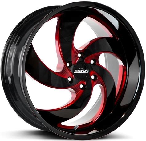 2018 Nissan Rogue 20" RETRO 5 Gloss Black With Candy Red Milled Accents Wheel (20" X 8.5", +35 Offset, 5X114.3 Bolt Pattern, 74.1mm Hub)