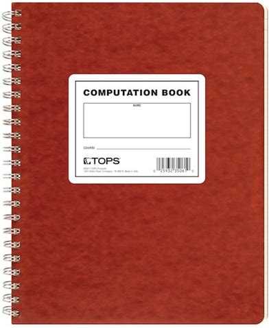 TOP35061 TOPS™ Computation Notebook, 9-1/2" X 11-3/4", Wire Bound, Graph Rule (4