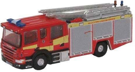 Scania Fire Pump Ladder - Assembled -- Surrey Fire And Rescue (Red, Yellow, Silver)