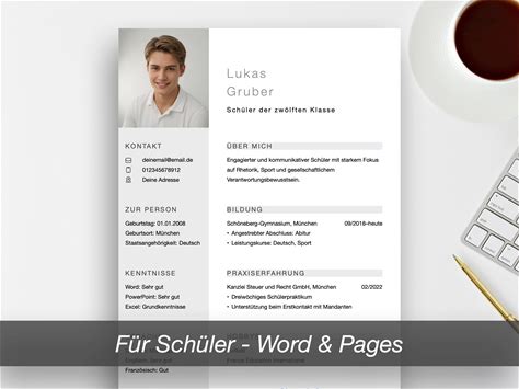 Student CV Template (Gray) | Microsoft Word & Apple Pages | Application Template For Apprenticeships, Internships, And University Studies