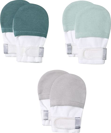 HAPIU Baby No Scratch Mittens Stay On, 100% Cotton Breathable, Adjustable Infant Gloves For Boys Girls, Newborn - 12 m