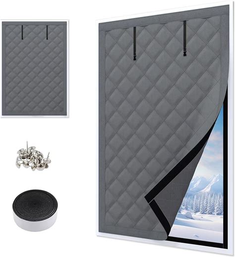 Winter Window Insulation - Size 33×73" - Winter Window Insulation Kit - Freeze Protection Soundproofing Blackout With Tape - No Drilling Required - G