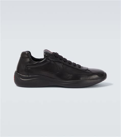 Prada Men, Prada America's Cup Leather Sneakers, Black, US 11, Sneakers